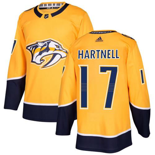 Adidas Predators #17 Scott Hartnell Yellow Home Authentic Stitched NHL Jersey
